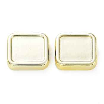Acrylic Beads, CCB Plastic Beads, Square, Golden, 14x12.5x4mm, Hole: 2mm