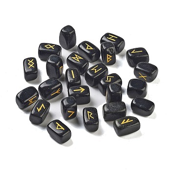 Rectangle Natural Obsidian Rune Stones, Healing Stones for Chakras Balancing, Crystal Therapy, Meditation, Reiki, Divination, 15~16x11~12x11~11.5mm, 25pcs/set