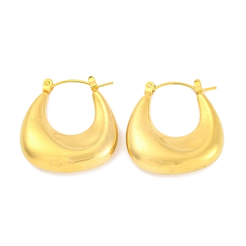 Teardrop Ion Plating(IP) 304 Stainless Steel Hoop Earring, Real 18K Gold Plated, 26x24.5mm