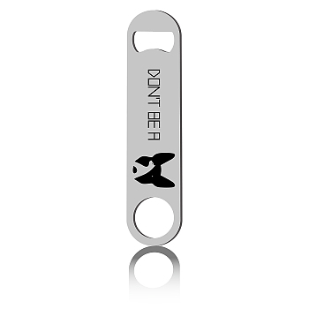 430 Stainless Steel Bottle Openers, Laser Cut, Rectangle, Dog Pattern, Dog, 178x40x2mm
