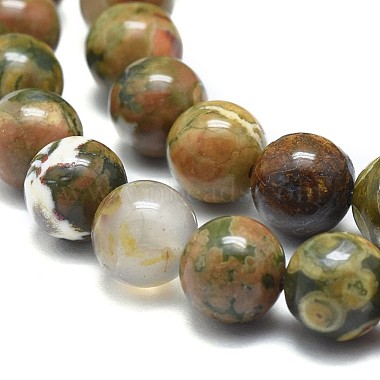 Natural Rhyolite Jasper Beads Strands(G-F674-03AB-8mm)-3