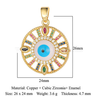 micro cuivres ouvrent pendentifs de zircons(ZIRC-OY001-36G)-2