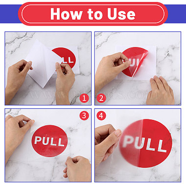 8 Sets 2 Colors PVC Self-Adhesive Push Pull Sign Stickers(DIY-CA0006-10)-3