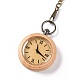 Bamboo Pocket Watch with Brass Curb Chain and Clips(WACH-D017-B02-AB)-2