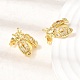 Brass Micro Pave Cubic Zirconia Stud Earrings(EJEW-D355-02G-02)-3