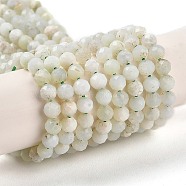 Natural Green Opal Beads Strands, Faceted, Round, 4~4.5x4~5mm, Hole: 0.7mm, about 90~94pcs/strand, 15.35''(39~39.5cm)(G-Z035-A02-03B)