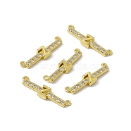 Rack Plating Brass Micro Pave Clear Cubic Zirconia Connector Charms, Real 18K Gold Plated, Long-Lasting Plated, Cadmium Free & Nickel Free & Lead Free, Letter Links, Letter.Z, 6x24.5x2.5mm, Hole: 1.2mm(KK-C007-37G-Z)