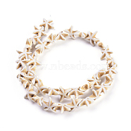 Synthetic Magnesite Bead Strand, Dyed, Starfish/Sea Stars, Tan, 15.5x13.5x5.5mm, Hole: 1mm, about 36pcs/strand, about 15 inch(G-P228-16-01)