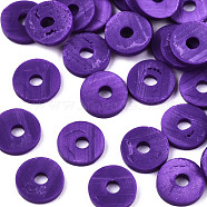 Handmade Polymer Clay Beads, for DIY Jewelry Crafts Supplies, Disc/Flat Round, Heishi Beads, Dark Orchid, 6x1mm, Hole: 2mm, about 1175pcs/50g(X-CLAY-Q251-6.0mm-98)