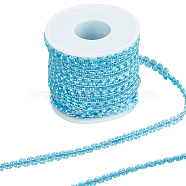 25M Metallic Yarn Lace Ribbons, Jacquard Ribbon, Garment Accessories, Light Sky Blue, 1/4 inch(8mm)(OCOR-GF0003-09F)