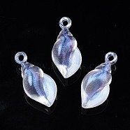 Transparent Acrylic Pendants, Glitter Powder, Conch, Clear, 28.5x12.5x11mm, Hole: 2.5mm, about 370pcs/500g(OACR-N008-080)