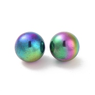 Electroplated Non-magnetic Synthetic Hematite Beads, No Hole, Round, Multi-color Plated, 15.5~16mm(G-G862-04M)