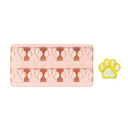 Paw Print Shape DIY Food Grade Silicone Molds, Fondant Molds, Resin Casting Molds, for Chocolate, Candy, UV Resin & Epoxy Resin Craft Making, Misty Rose, 110x216x20mm(WG72185-01)