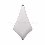 304 Stainless Steel Pendants, Stamping Blank Tag, Rhombus, Stainless Steel Color, 29x15x1mm, Hole: 1.2mm(STAS-F254-25P)