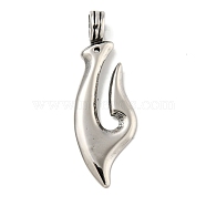 316 Surgical Stainless Steel Pendants, Hook, Antique Silver, 49.5x17x8mm, Hole: 6mm(STAS-Z073-102AS)