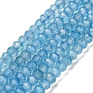 Natural Blue Topaz Beads Strands, Grade AA, Faceted, Rondelle, 6x4mm, Hole: 0.9mm, about 93pcs/strand, 15.28''(38.8cm)(G-B088-D05-03)