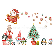 Christmas PVC Wall Stickers, Wall Decoration, Santa Claus, 800x390mm, 2pcs/set(DIY-WH0228-900)