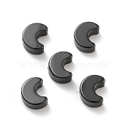 Rack Plating Moon Brass Beads, Long-Lasting Plated, Cadmium Free & Lead Free, Black, 7x5.5x3mm, Hole: 1.2mm(ZIRC-G160-01EB)