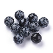 Natural Snowflake Obsidian Beads, Gemstone Sphere, No Hole/Undrilled, Round, 17.5~18mm(G-L564-004-C02)