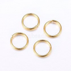 304 Stainless Steel Open Jump Rings, Golden, 20 Gauge, 4.5x0.8mm, Inner Diameter: 3mm(X-STAS-O098-01G-12)