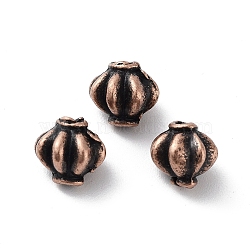 Tibetan Style Alloy Beads, Cadmium Free & Lead Free, Lantern, Red Copper, 8x8x7.5mm, Hole: 1.5mm(X-FIND-Q094-36R)