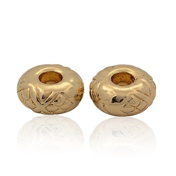 Nickel Free & Lead Free Golden Alloy Beads, Long-Lasting Plated, Rondelle, 13x6mm, Hole: 4mm