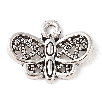 Tibetan Style Alloy Pendants, Cadmium Free & Lead Free, Butterfly, Antique Silver, 14x18x2.5mm, Hole: 1.7mm, about 1052pcs/1000g