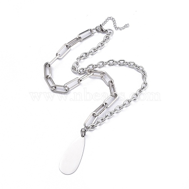 304 Stainless Steel Paperclip Chains & Cable Chain Jewelry Sets(SJEW-K153-55P)-2