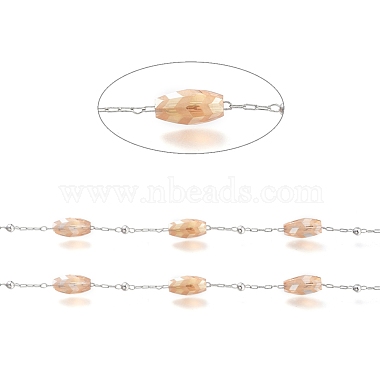 Chaînes en perles de verre à motif chevron à facettes(CHS-K009-05P-E)-2