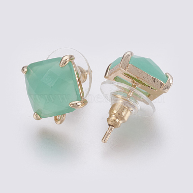 Faceted Glass Stud Earring Findings(X-GLAA-F084-C08)-2