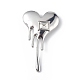 Cubic Zirconia Melting Heart Brooch Pin(JEWB-E020-01P)-1
