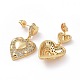 Clear Cubic Zirconia Heart Dangle Stud Earrings(EJEW-F304-07G)-2
