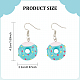6 Pairs 6 Colors Resin Doughnut Dangle Earrings(EJEW-AN0003-27)-2