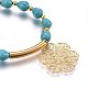 Synthetic Turquoise Stretch Charms Bracelets(BJEW-O168-11G)-3