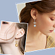 8 Pairs 4 Styles Blank Dome Bowknot with Flat Round Dangle Earrings(EJEW-AB00005)-6