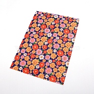 Flower Pattern Imitation Leather Fabric, for DIY Earrings Making, Red, 21x30cm(DIY-WH0183-06B)