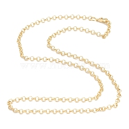 Brass Rolo Chain Necklace Making, with Lobster Claw Clasps, Golden, 17.72 inch(45cm)(MAK-F036-01G)