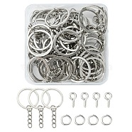 DIY Keychain Making Finding Kit, Including Brass Jump Rings, Iron Split Key Rings & Screw Eye Pin Peg Bails, Platinum, 150Pcs/box(DIY-YW0006-49)