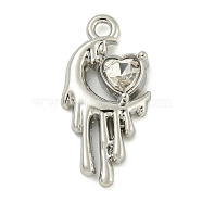 Alloy Resin Pendants, Platinum, Moon, 20.5x10x3.5mm(PALLOY-S029-02B)