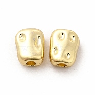 Alloy Beads, Long-Lasting Plated, Cadmium Free & Lead Free, Rectangle, Light Gold, 7.5x6x4mm, Hole: 1.6mm(PALLOY-E024-11LG)