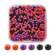 55.5G 3 Style Baking Paint Glass Round Seed Beads, for Halloween, Mixed Color, 3~3.5x2~3mm, Hole: 1~1.2mm, 18.5G/style(SEED-YW0002-28)