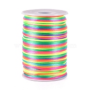 Nylon Thread, Rattail Satin Cord, Colorful, 2mm, about 109.36 yards(100m)/roll(NWIR-A004-5A)