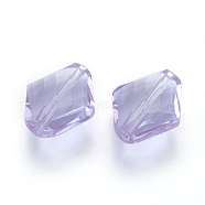 Imitation Austrian Crystal Beads, Grade AAA, Faceted, Rhombus, Lilac, 14~14.5x12x5~7mm, Hole: 0.9~1mm(SWAR-F080-12x14mm-04)