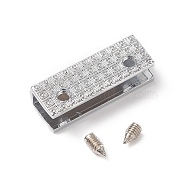 Zinc Alloy Bag Corner Protector Edging Frame, with Screw, Rectangle, Platinum, 9x25x7mm, Hole: 2.5mm(FIND-XCP0002-21P)