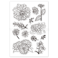 PVC Plastic Stamps, for DIY Scrapbooking, Photo Album Decorative, Cards Making, Stamp Sheets, Flower Pattern, 16x11x0.3cm(DIY-WH0167-56-25)