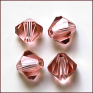 Imitation Austrian Crystal Beads, Grade AAA, Faceted, Bicone, Flamingo, 4x4mm, Hole: 0.7~0.9mm(SWAR-F022-4x4mm-319)