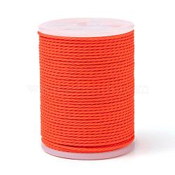 Round Waxed Polyester Cord, Taiwan Waxed Cord, Twisted Cord, Dark Orange, 1mm, about 12.02 yards(11m)/roll(YC-G006-01-1.0mm-23)
