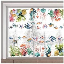 PVC Window Static Stickers, Rectangle Shape, for Window Decoration, Fish, 380x1160mm(AJEW-WH0385-0034)