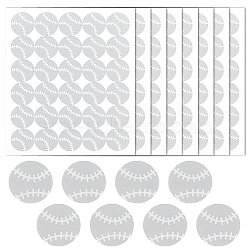 Customized Round Dot PVC Decorative Stickers, Waterproof Self-Adhesive Decals for Daily Plan, DIY Scrapbooking, Baseball Pattern, 100x85mm, Sticker: 12.5x12.5mm(DIY-WH0423-013)