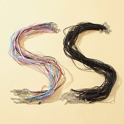 20Pcs 2-Strand Waxed Cord Necklace Making, with Organza Ribbon & Iron Findings, 2Pcs Metallic Wire Twist Ties, Mixed Color, 17 inch(43.2cm)(DIY-FS0003-93)